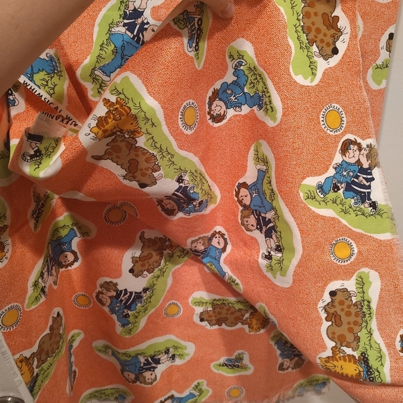 1978 The Whimsical World Of Barbara Alexander Vintage Fabric Piece 1+Yds.Sewing - Picture 4 of 7